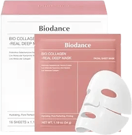 BIODANCE Bio-Collagen Real Deep Mask, Hydrating Overnight Hydrogel Mask, Pore Minimizing, Plumping, Elasticity Improvement, Korean Skincare, Stocking Stuffers for Teen Girls | 1.19oz(34g) x 16ea