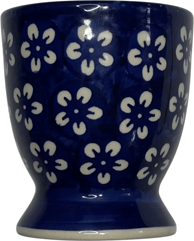 Boleslawiec Polish Pottery 7 oz. Cobalt Blue Daisy Mug