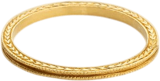 Double Milgrain Yellow Gold Ring