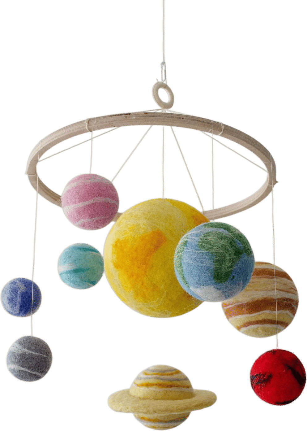 Felt Space Baby Mobile: Hanging Solar System Decor for Nursery