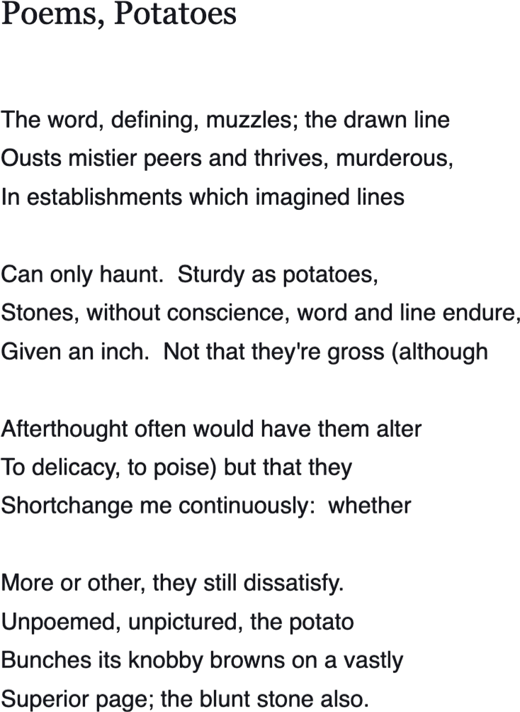 Poems, Potatoes by Sylvia Plath