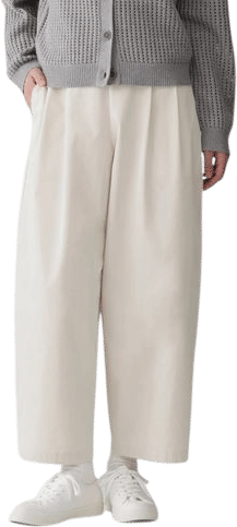 MUJI Cotton Twill Wide Tapered Pants