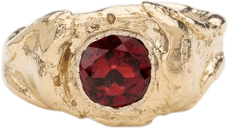 Whitebird Signet Garnet Ring