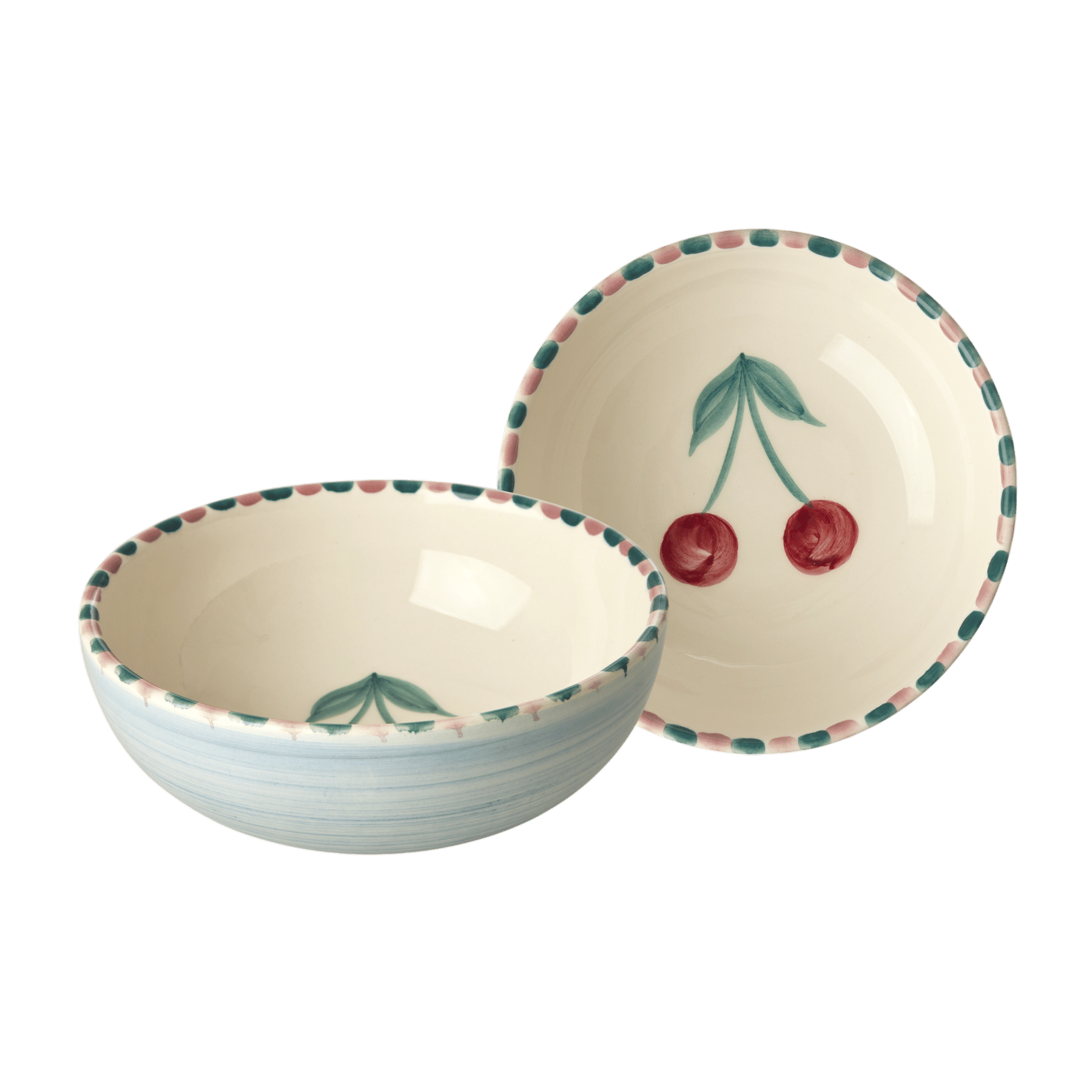 Ceramic Bowl with Hand Painted Cherry