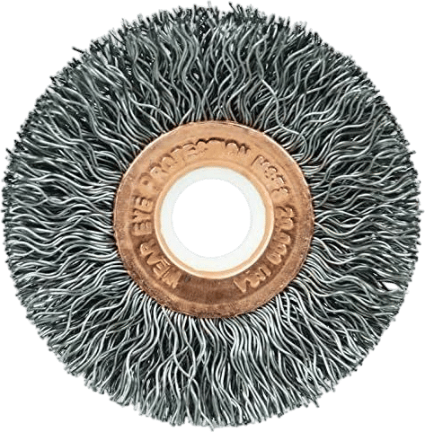 Weiler 15473 2" Crimped Wire Wheel, .014"Steel Fill, 1/2"-3/8"Arbor Hole, Made in the USA