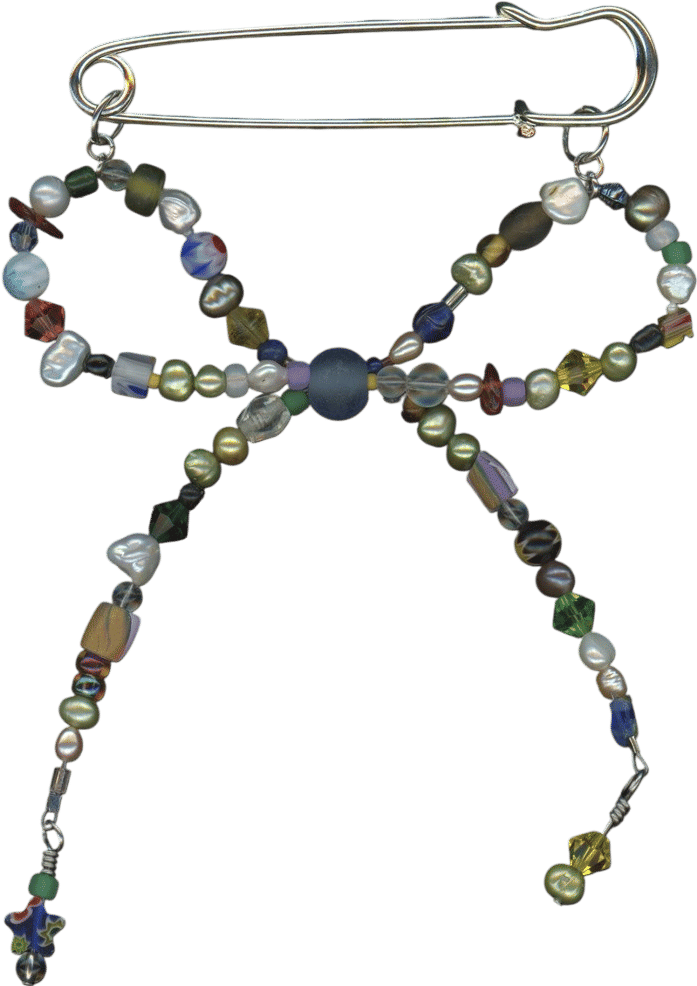 Beaded Bow Pin