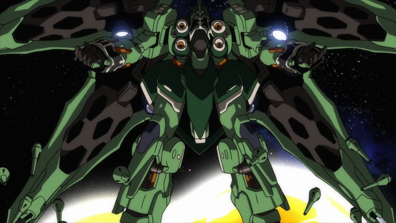 This Fight Scene from Gundam Unicorn between the Kshatriya versus the Stark Jegan.