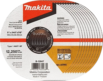 Makita B-12647-10 5" x .040" x 7/8" INOX Thin Cut-Off Wheel