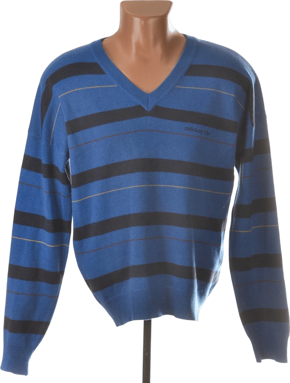 ADIDAS VINTAGE KNITTED JUMPER 1980S MADE IN WEST GERMANY M/L (42)