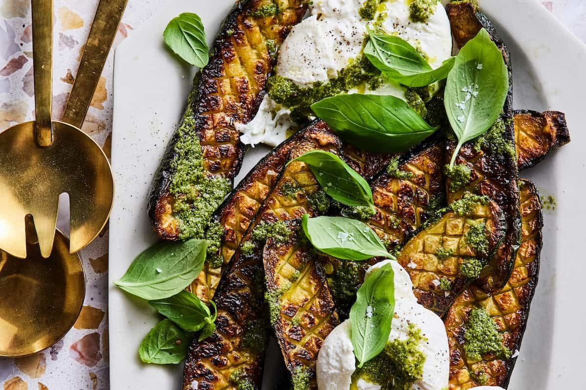 Thomas Keller's Zucchini with Burrata and Pesto Recipe