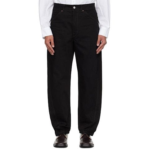 Lemaire Black Twisted Workwear Jeans