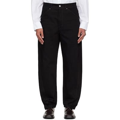 Lemaire Black Twisted Workwear Jeans