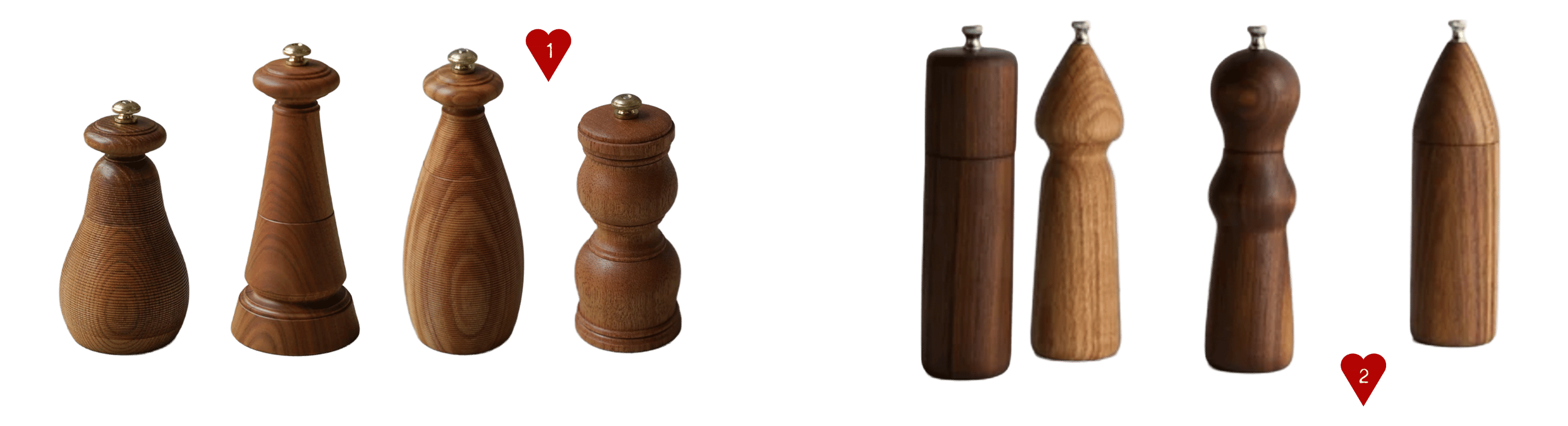 Contemporary Hand-Turned Wood Peppermills