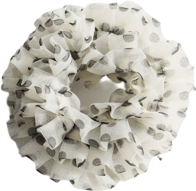 Polka-dot Flower Scrunchie