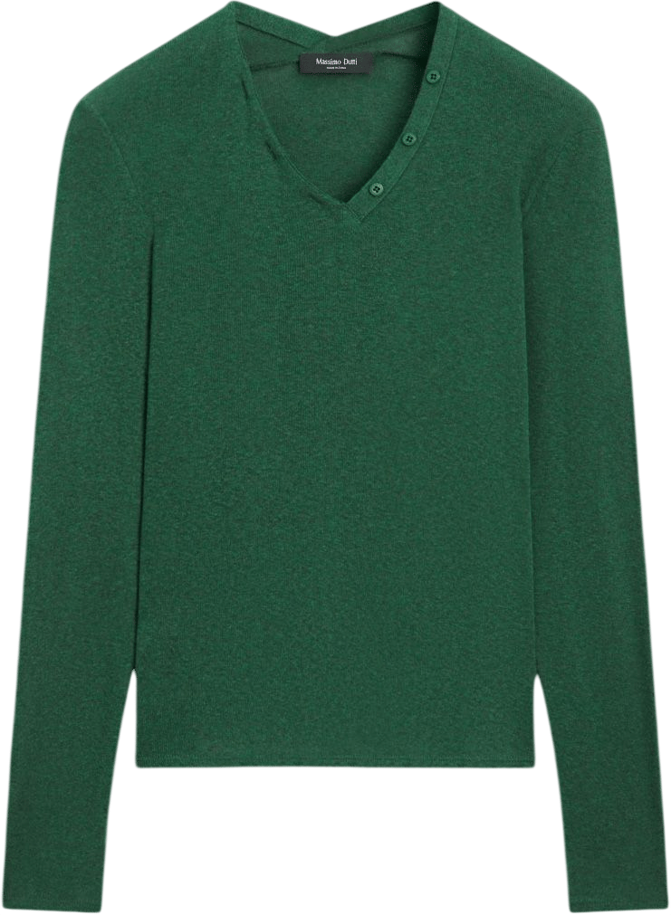 Camiseta Cuello Pico Detalle Botones