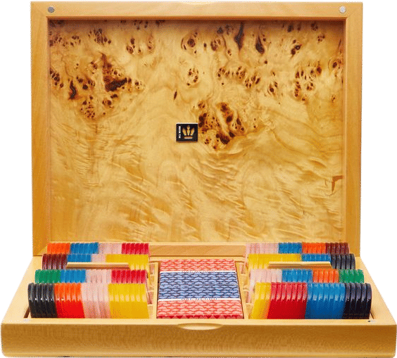 Burlwood Poker Set