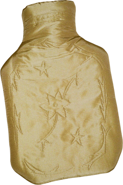 Silk covered hot water bottle