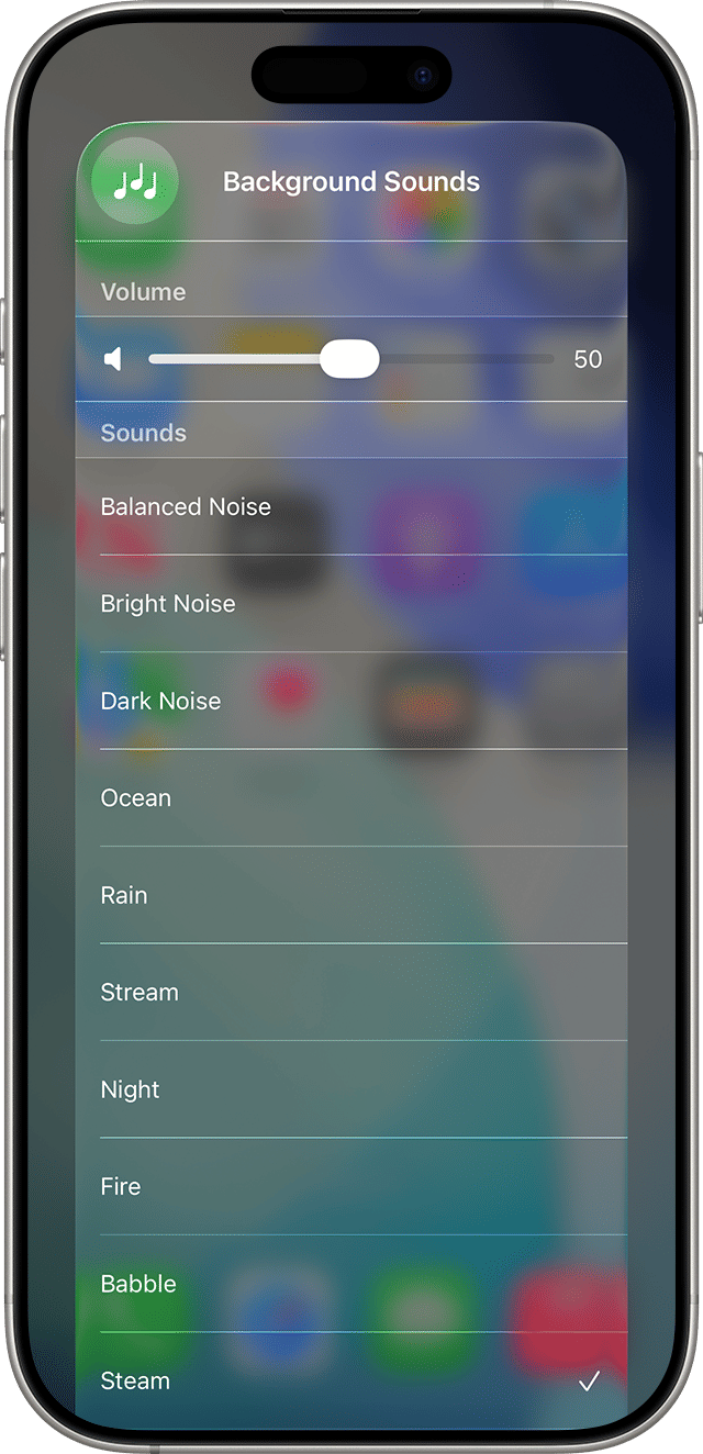 iPhone’s built in sound machine