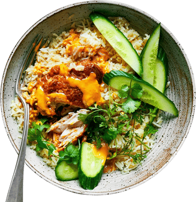 Chicken and Rice with Peanut Sauce Recipe