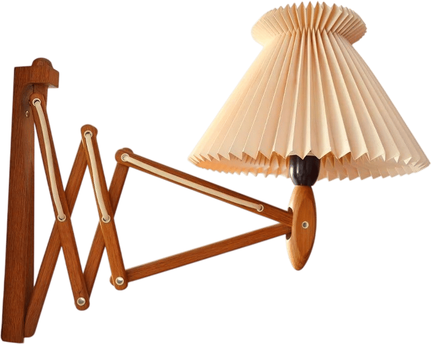 Danish Oak and Plastic Sconce attributed to Erik Hansen for Le Klint, 1960s
