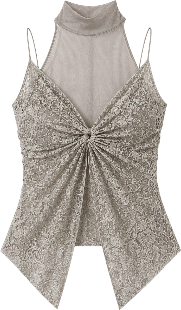 Tie-Strap Gauze Camisole