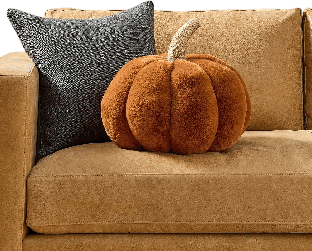 Faux Fur Pumpkin Pillow