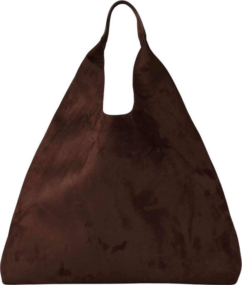 Vegan Suede Slouchy Tote Bag