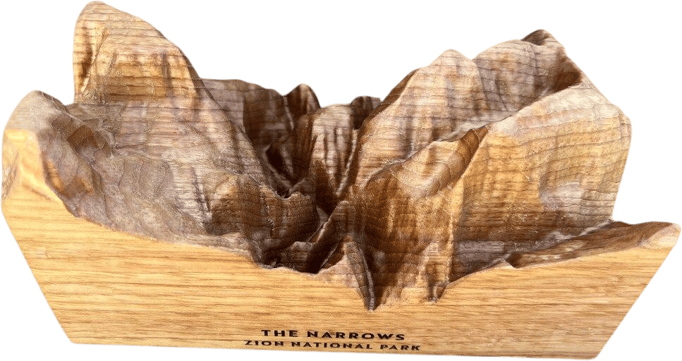 The Narrows Topographical Carving (Zion National Park Model)