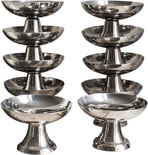 Set of 10 Vintage French Guy Degrenne Bistro Dessert Cups