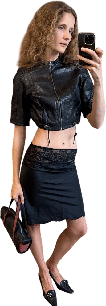 Peppercorn Leather Cropped Jacket | Khata Space