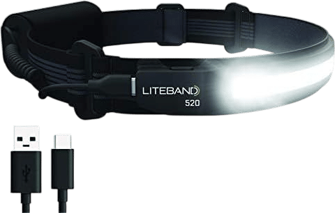 LED Headlamp Liteband Lightweight ACTIV 520 Lumen Bright Head Lamp, Powerful High Rechargeable Battery Powered Headlamps, Camping, Running, Hard Hat Light, Best Rated For Forehead Flashlight, Night