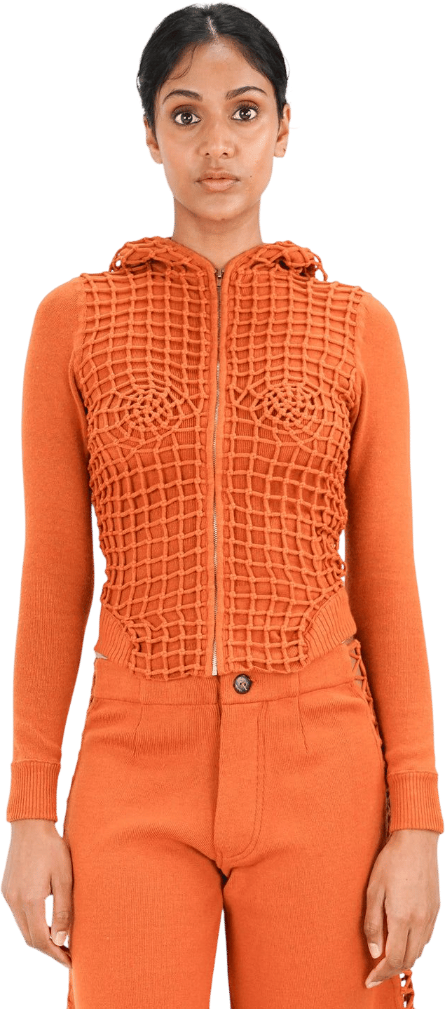 Isa Boulder - Overlap Macramist Hoodie - Ginger