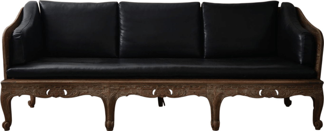 Hand Carved Three Seat Gustavian Sofa