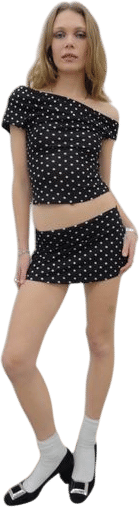 Olympia Top in Black Polka Dot