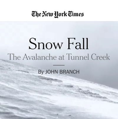 Snow Fall: The Avalanche at Tunnel Creek