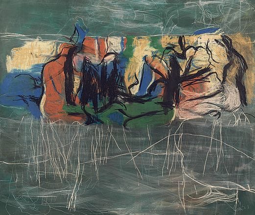 Splits in Chalk (print)-  Rita Ackermann 