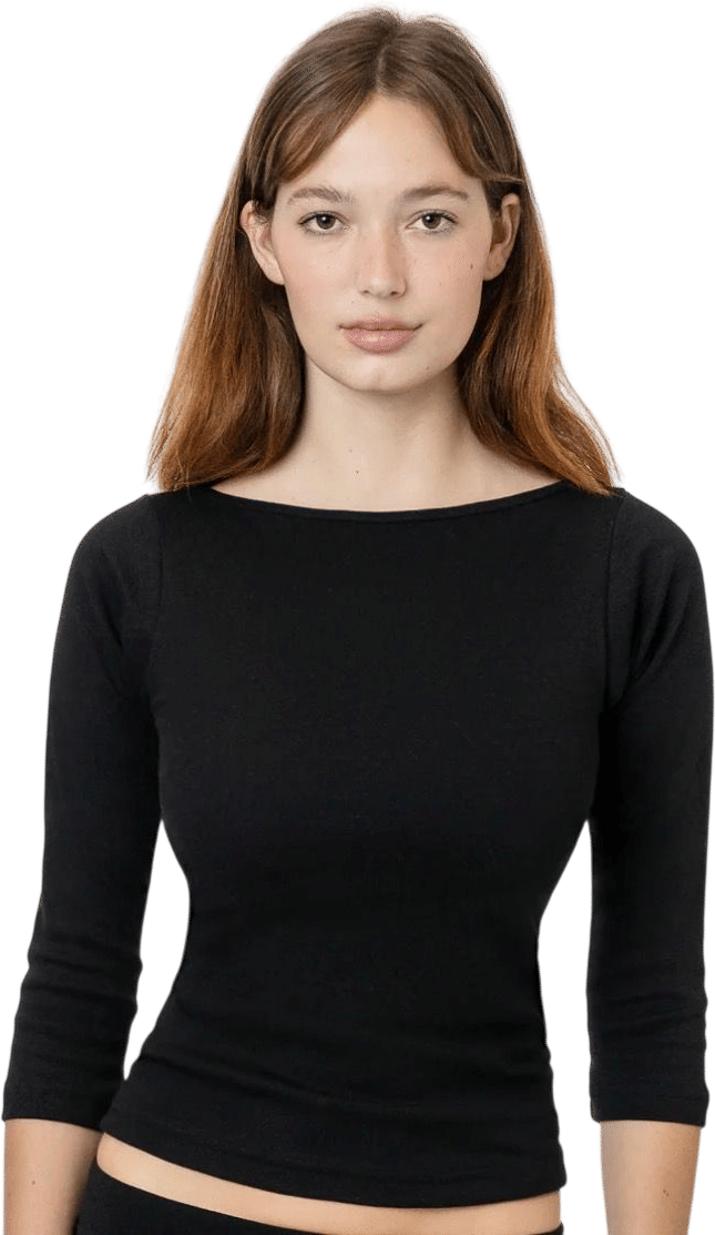 3/4 Sleeve Boatneck Top
