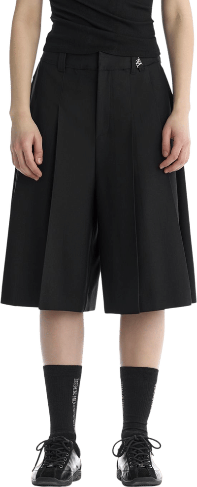Rivet Detail Pleated Shorts
