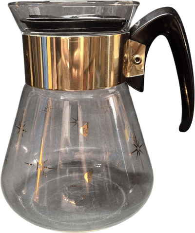 Vintage 1960s Glass Pitcher with Black Stars