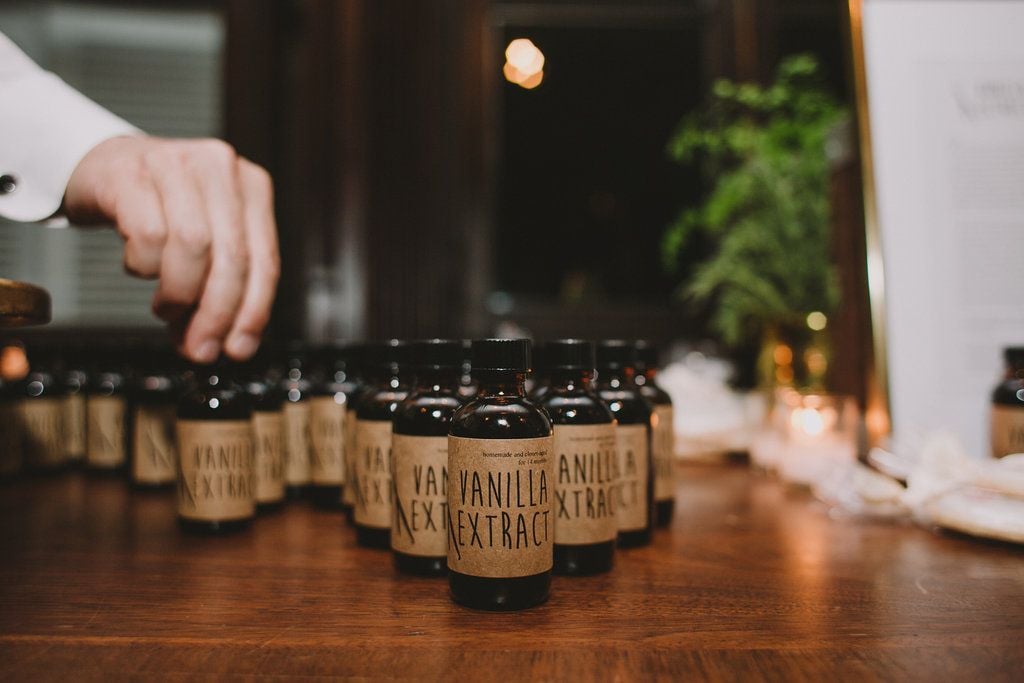 Homemade Vanilla Extract as Favors