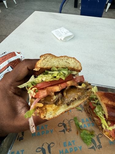 mendocino farms - peruvian steak sandwich
