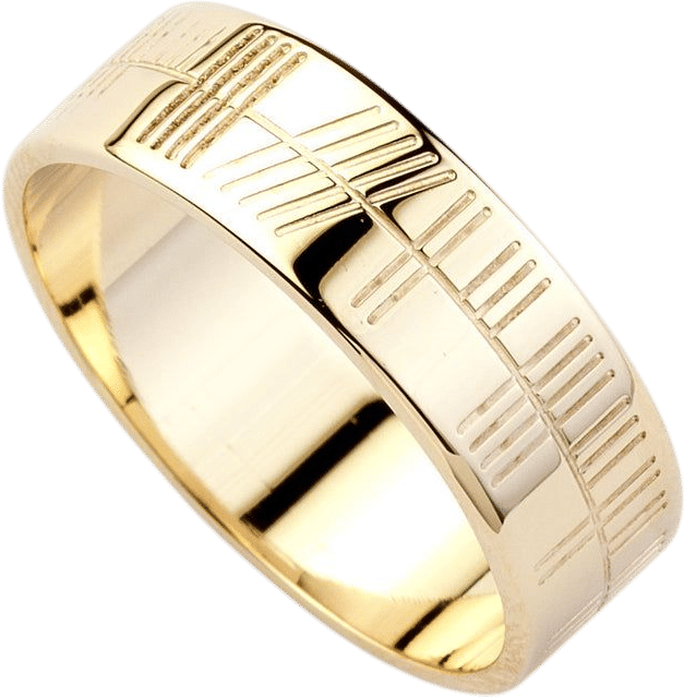 Ogham Gold Ring (Wide) /// Brian de Staic