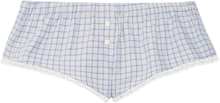 Cou Cou Intimates The Boxette: Blue Check French Poplin