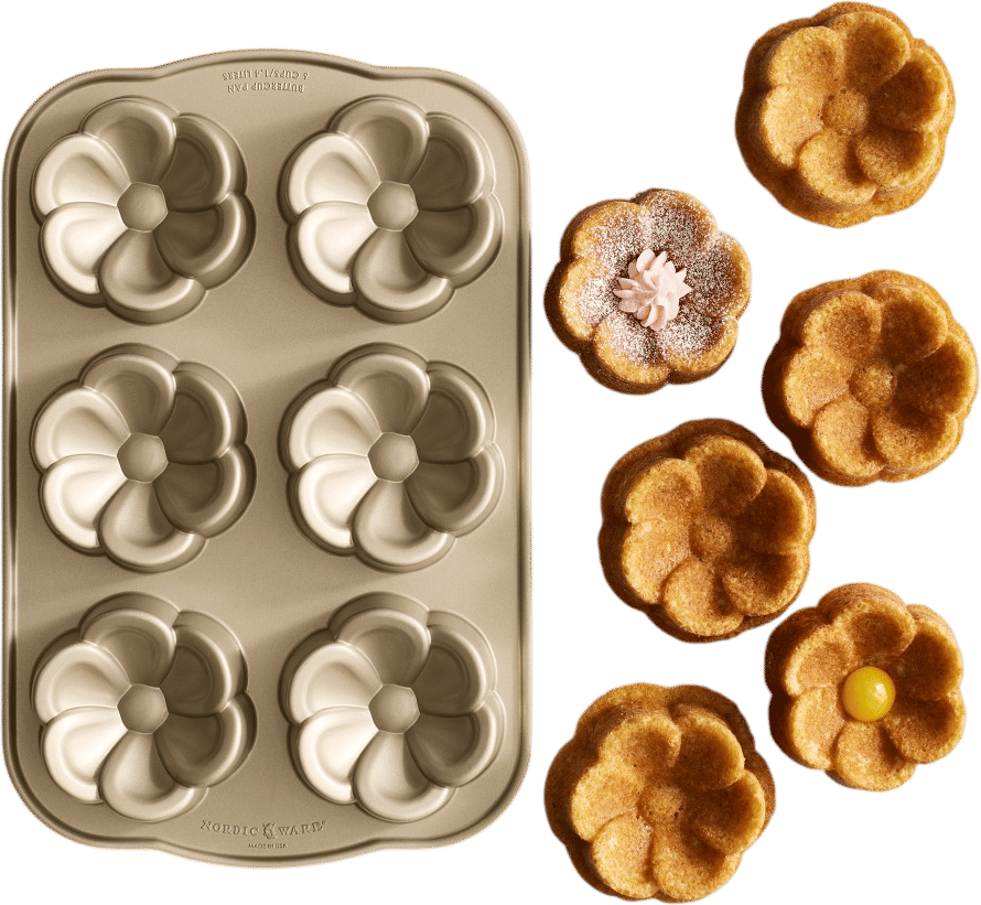 Nordic Ware Nonstick Cast Aluminum Daisy Buttercup Cakelet Pan