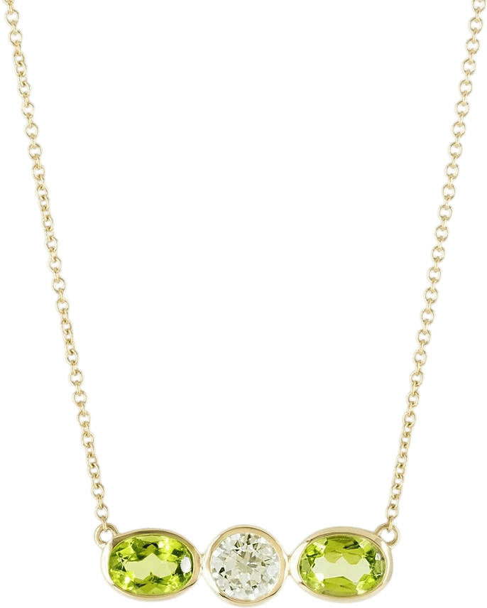 Peridot and Diamond Necklace