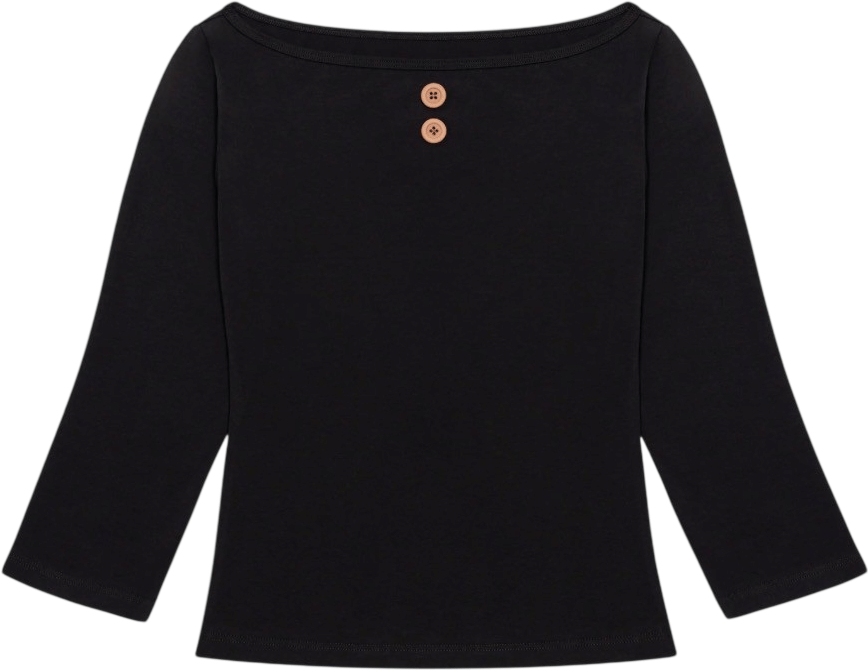 3/4 Sleeve Boat Neck Top