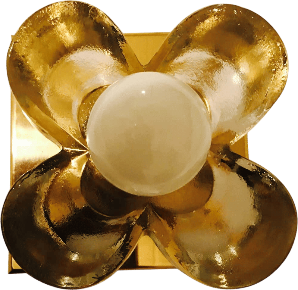 Kalmar 1960s Glass Floral Wall Light