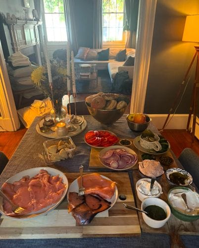 DIY Bagel Bar for after a big gathering of friends