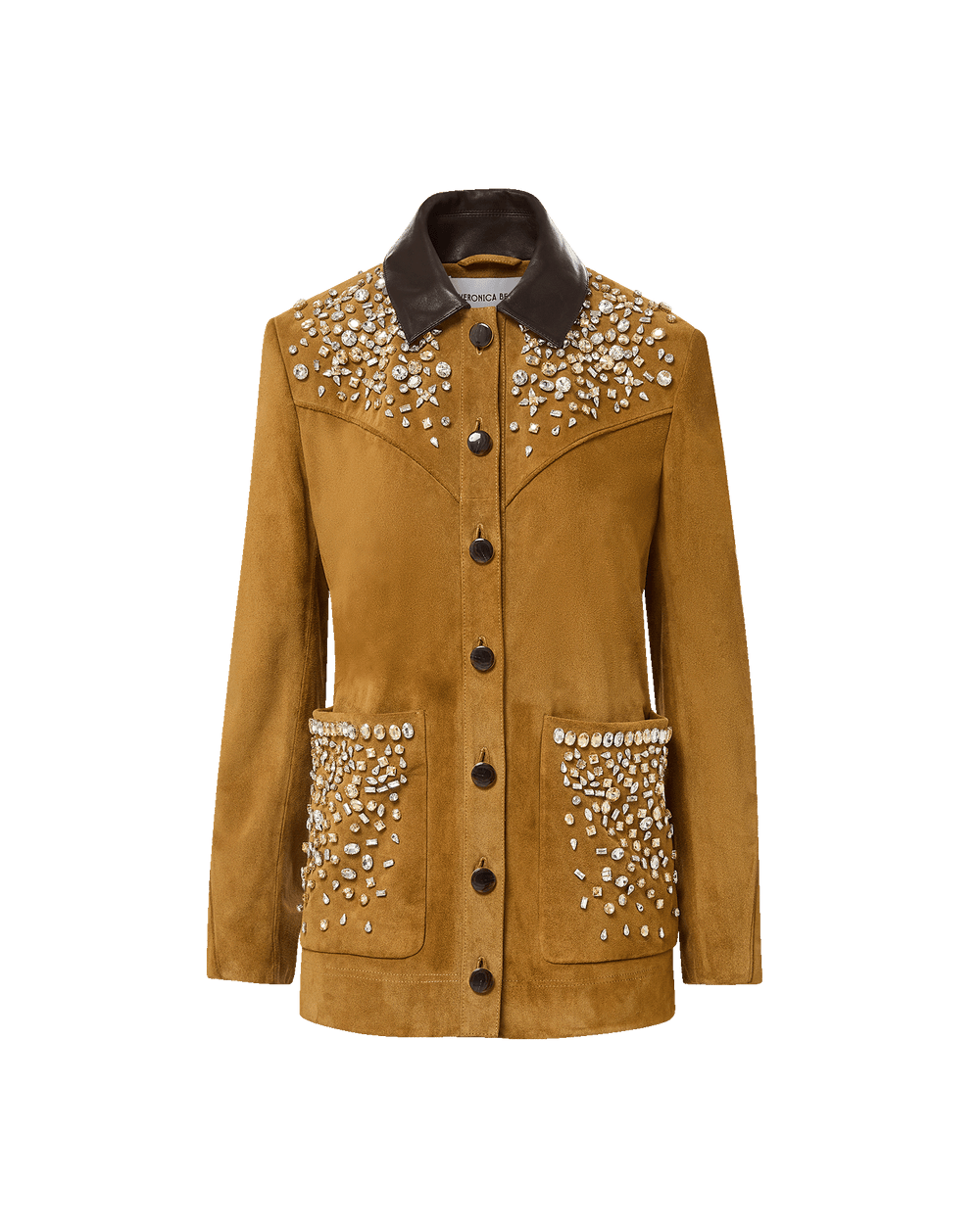 Veronica Beard Shannon Suede Embellished Field Jacket