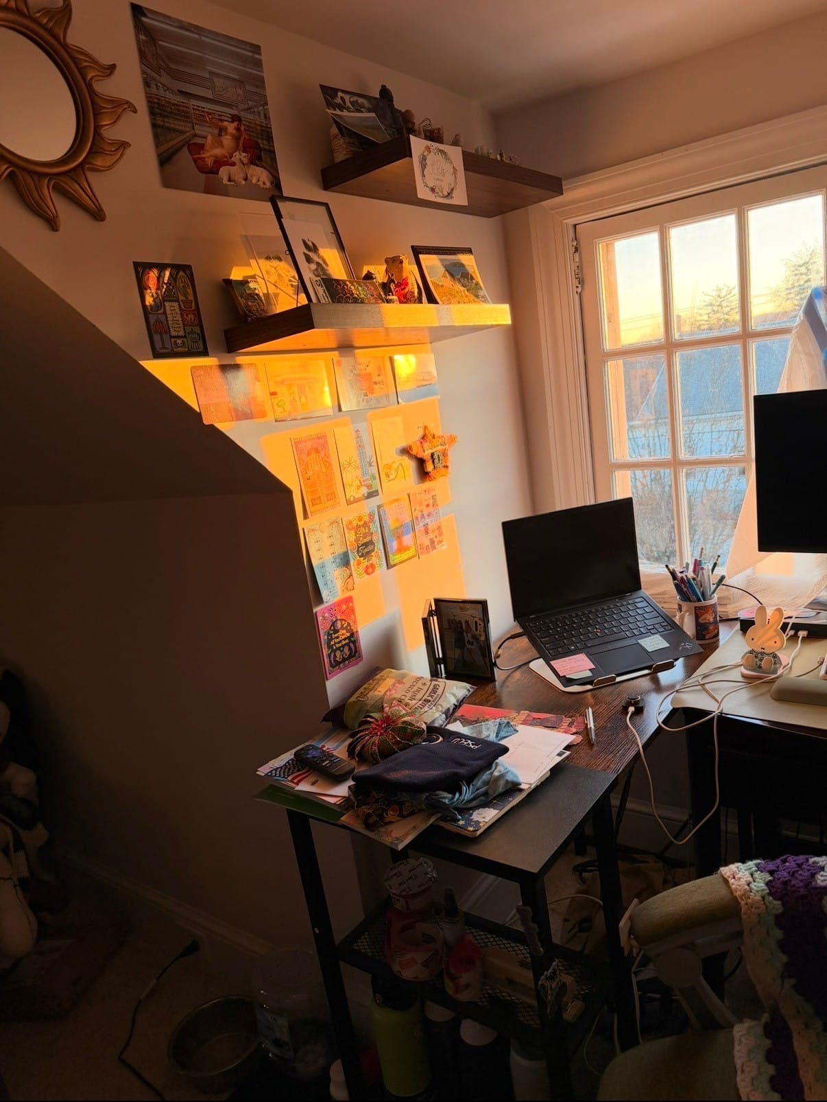 Keeping a cozy blanket at your desk